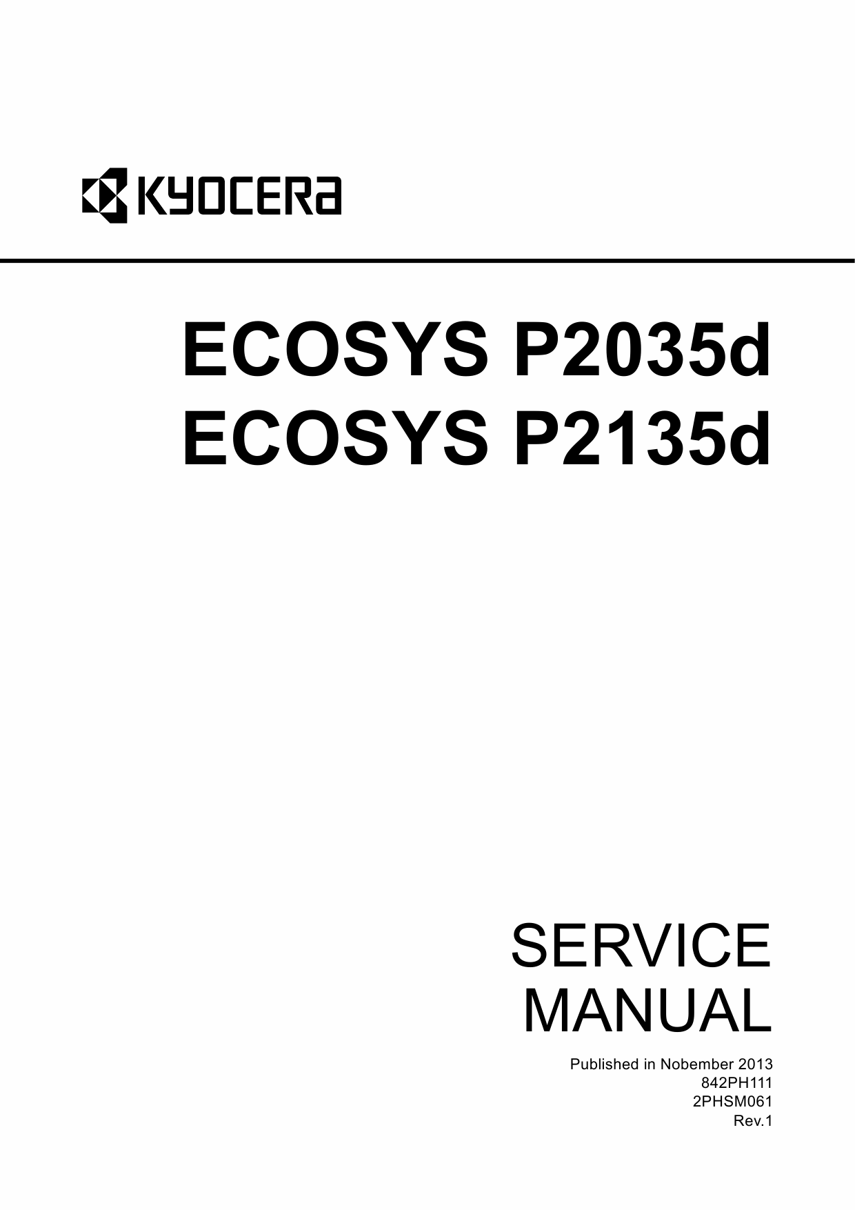 KYOCERA LaserPrinter ECOSYS-P2035d P2135d Service Manual-1